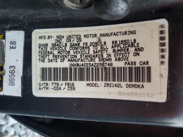 1NXBU4EE5AZ256746 - 2010 TOYOTA COROLLA BASE BLACK photo 13