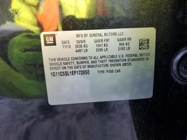 1G11C5SL1EF172650 - 2014 CHEVROLET MALIBU 1LT 黑色 照片 12