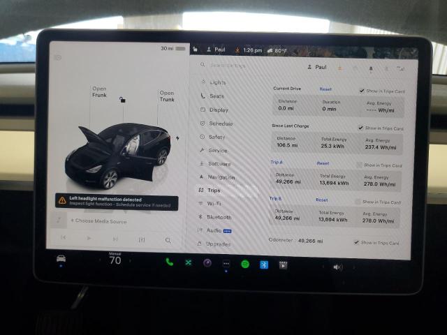 7SAYGAEE4PF803482 - 2023 TESLA MODEL Y Սև լուսանկար 9