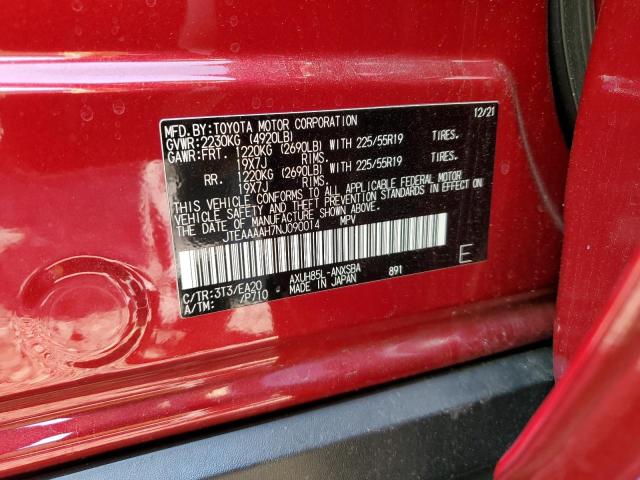 JTEAAAAH7NJ090014 - 2022 TOYOTA VENZA LE RED photo 13