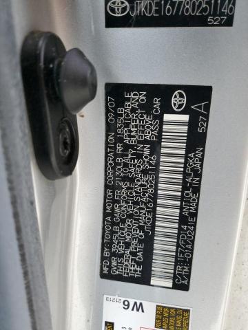 JTKDE167780251146 - 2008 TOYOTA SCION TC 银色 照片 12