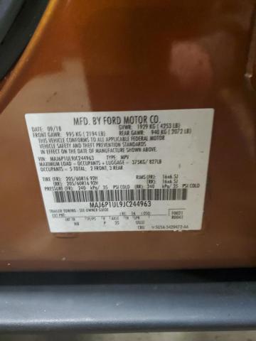 MAJ6P1UL9JC244963 - 2018 FORD ECOSPORT SE ORANGE photo 12