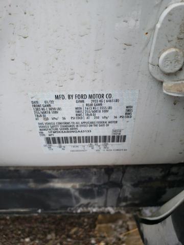 1FM5K8AB0NGA43133 - 2022 FORD EXPLORER POLICE INTERCEPTOR Weiß Foto 12