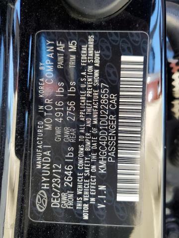 KMHGC4DD1DU228657 - 2013 HYUNDAI GENESIS 3.8L BLACK photo 12