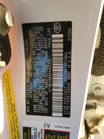 4T1BK3DB9CU463330 - 2012 TOYOTA AVALON BASE 白色 照片 12