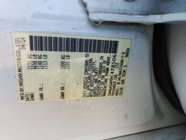 1N4AA5AP0EC478506 - 2014 NISSAN MAXIMA S 白色 照片 12