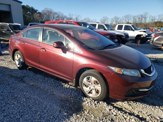 19XFB2F53DE061343 - 2013 HONDA CIVIC LX BURGUNDY photo 4