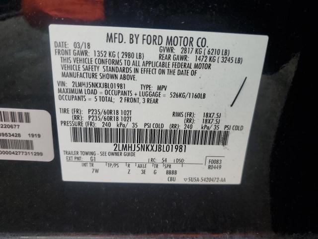 2LMHJ5NKXJBL01981 - 2018 LINCOLN MKT BLACK photo 13