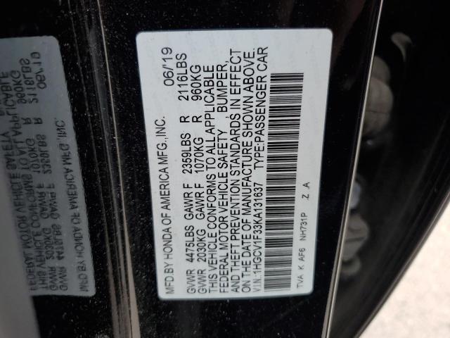 1HGCV1F33KA131637 - 2019 HONDA ACCORD SPORT BLACK photo 13