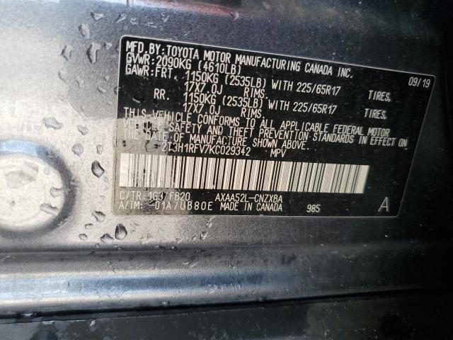 2T3H1RFV7KC029342 - 2019 TOYOTA RAV4 LE فحمي صورة 13