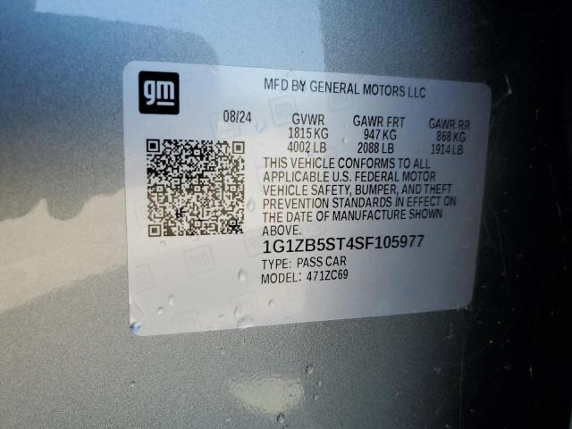 1G1ZB5ST4SF105977 - 2025 CHEVROLET MALIBU LS SILVER photo 12