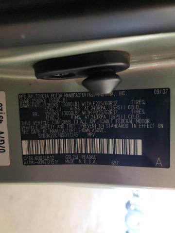 5TDBK22C18S011345 - 2008 TOYOTA SIENNA XLE Yaşıl foto 13