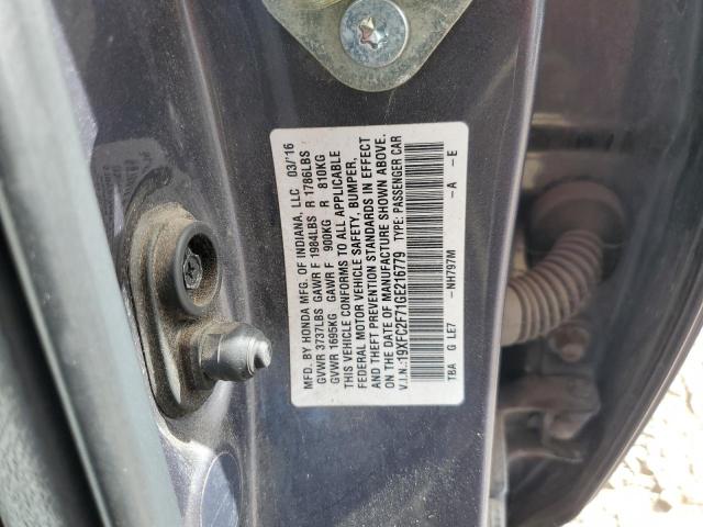19XFC2F71GE216779 - 2016 HONDA CIVIC EX GRAY photo 12