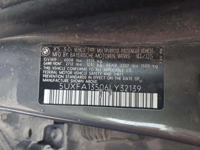 5UXFA13506LY32139 - 2006 BMW X5 3.0I GRAY photo 13