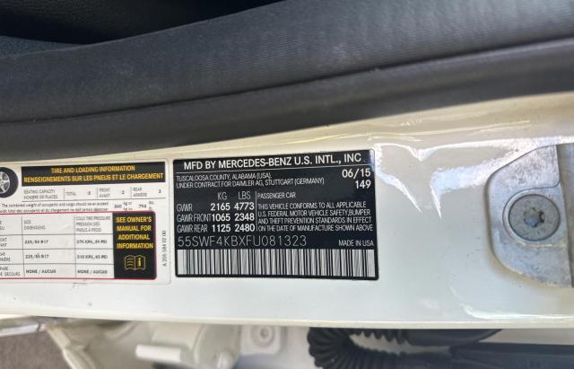 55SWF4KBXFU081323 - 2015 MERCEDES-BENZ C 300 4MATIC YELLOW photo 10