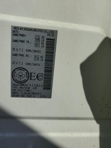 5N1AL0MM5GC513922 - 2016 INFINITI QX60 WHITE photo 13