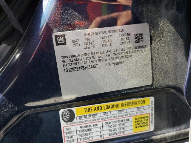 1G1ZB5E19BF364457 - 2011 CHEVROLET MALIBU LS Կապույտ լուսանկար 12