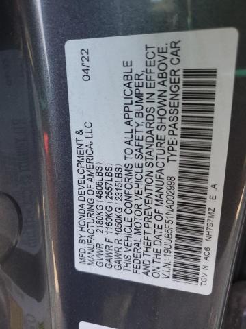 19UUB5F51NA002998 - 2022 ACURA TLX TECH A BLACK photo 13