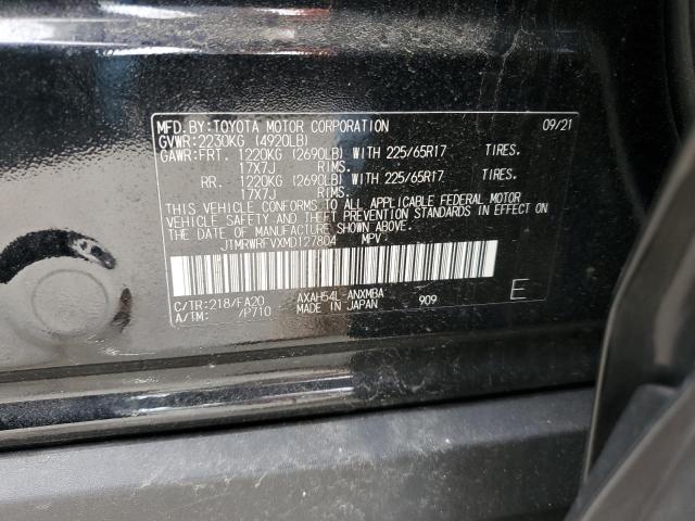 JTMRWRFVXMD127804 - 2021 TOYOTA RAV4 XLE BLACK photo 13