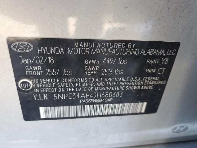 5NPE34AF4JH680383 - 2018 HYUNDAI SONATA SPORT SILVER photo 13