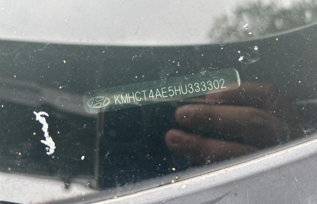 KMHCT4AE5HU333302 - 2017 HYUNDAI ACCENT SE SILVER photo 10