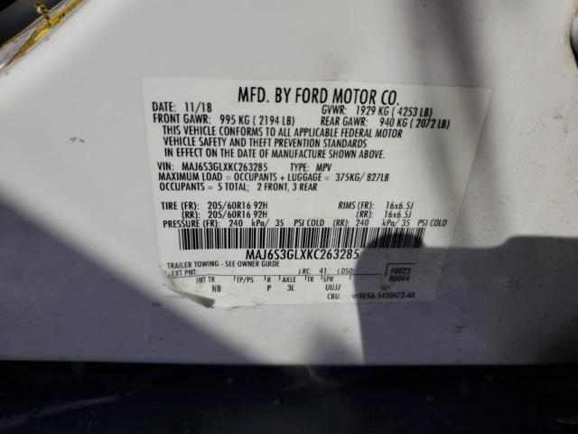 MAJ6S3GLXKC263285 - 2019 FORD ECOSPORT SE Ağ foto 13