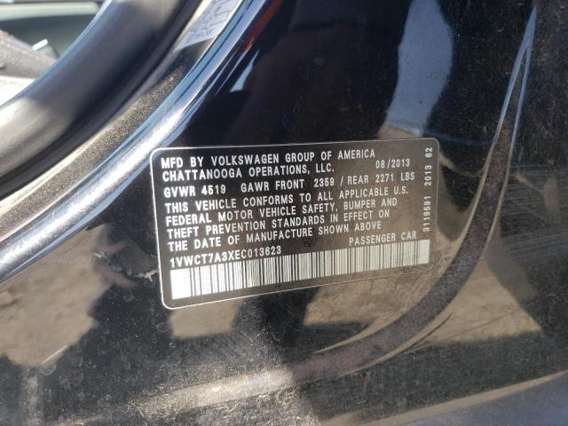 1VWCT7A3XEC013623 - 2014 VOLKSWAGEN PASSAT SEL BLACK photo 12