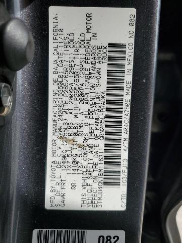 3TMJU4GN1BM116311 - 2011 TOYOTA TACOMA DOUBLE CAB PRERUNNER BLACK photo 12