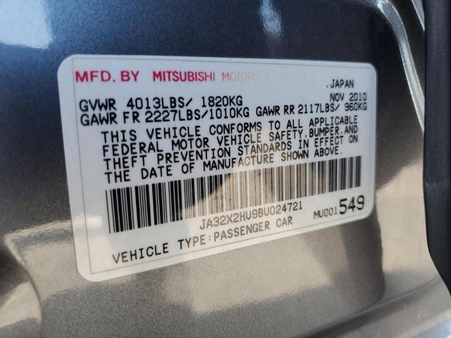 JA32X2HU9BU024721 - 2011 MITSUBISHI LANCER ES/ES SPORT ნაცრისფერი ფოტო 12