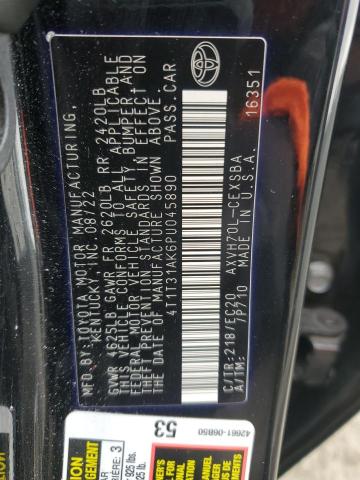 4T1T31AK6PU045890 - 2023 TOYOTA CAMRY SE NIGHT SHADE BLACK photo 12