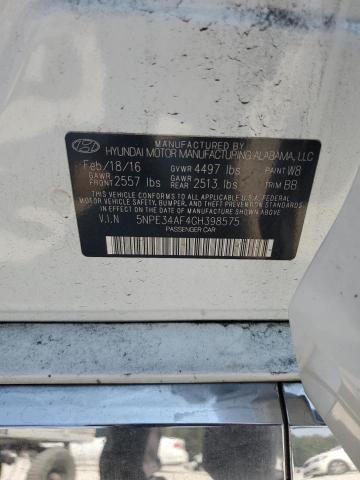 5NPE34AF4GH398575 - 2016 HYUNDAI SONATA SPORT WHITE photo 12