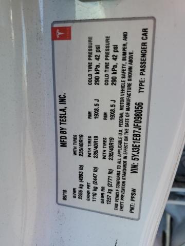 5YJ3E1EB7JF098056 - 2018 TESLA MODEL 3 Ağ foto 12