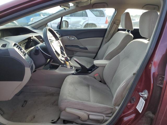 2HGFB2F55CH536530 - 2012 HONDA CIVIC LX BURGUNDY photo 7