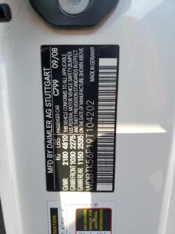 WDBTK56F19T104202 - 2009 MERCEDES-BENZ CLK 350 WHITE photo 13