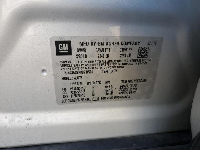 KL4CJASBXKB731504 - 2019 BUICK ENCORE PREFERRED SILVER photo 13