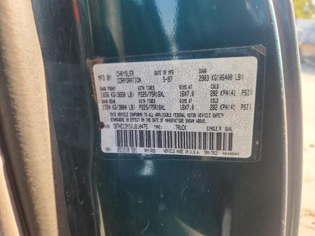 1B7HC13Y1VJ610475 - 1997 DODGE RAM 1500 Yaşıl foto 12