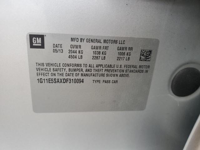 1G11E5SAXDF310094 - 2013 CHEVROLET MALIBU 2LT 银色 照片 12