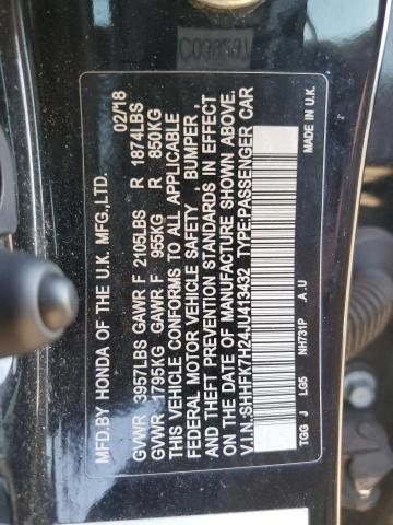 SHHFK7H24JU413432 - 2018 HONDA CIVIC LX BLACK photo 12