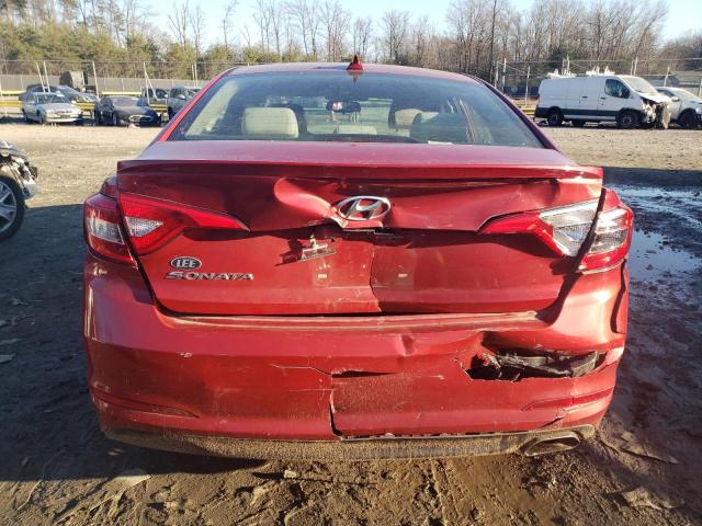 5NPE24AF0HH536956 - 2017 HYUNDAI SONATA SE RED photo 6