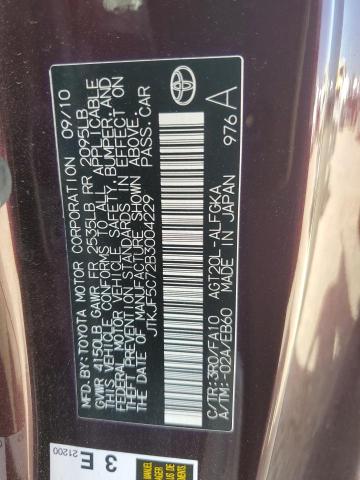 JTKJF5C72B3004229 - 2011 TOYOTA SCION TC იასამნისფერი ფოტო 12