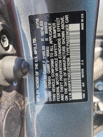 SHHFK7H4XJU216346 - 2018 HONDA CIVIC SPORT Серый фото 12
