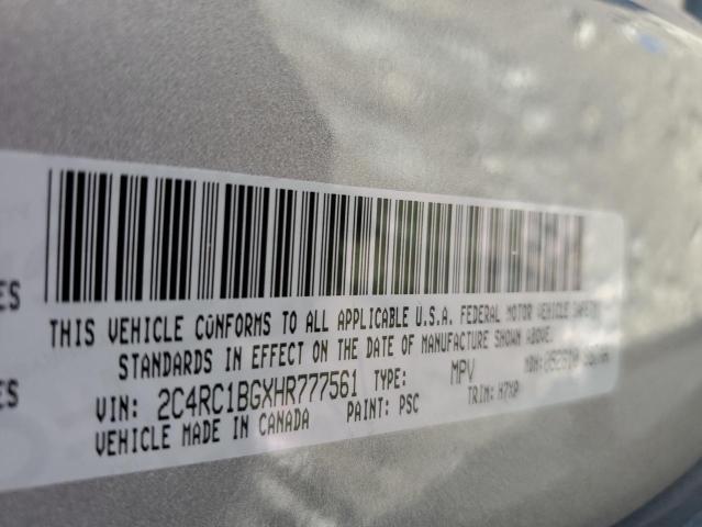 2C4RC1BGXHR777561 - 2017 CHRYSLER PACIFICA TOURING L ვერცხლისფერი ფოტო 13