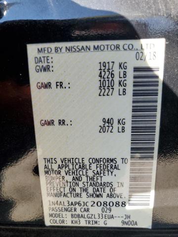 1N4AL3AP6JC208088 - 2018 NISSAN ALTIMA 2.5 Siyah fotoğraf 12