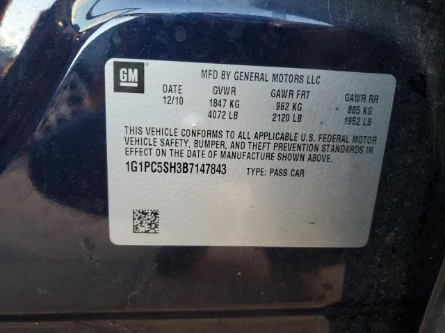 1G1PC5SH3B7147843 - 2011 CHEVROLET CRUZE LS BLUE photo 12