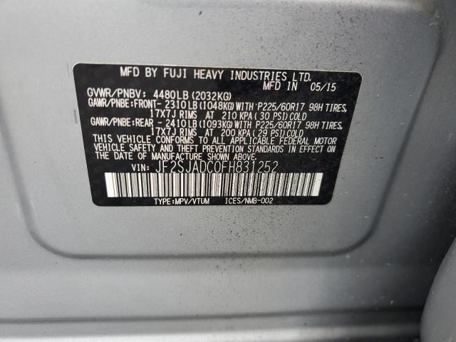JF2SJADC0FH831252 - 2015 SUBARU FORESTER 2.5I PREMIUM ნაცრისფერი ფოტო 13