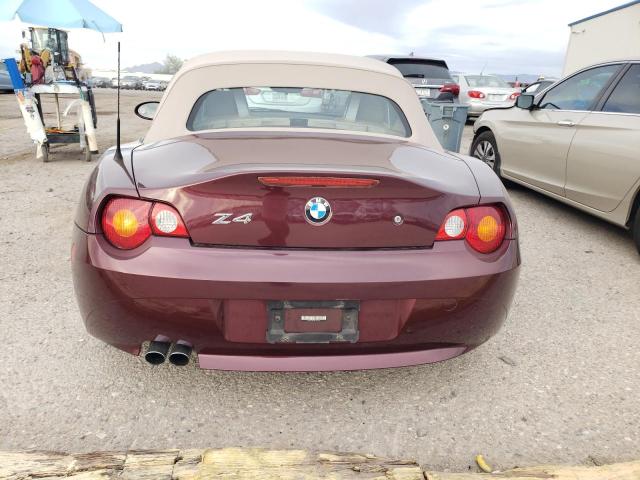 4USBT33514LS49219 - 2004 BMW Z4 2.5 MAROON photo 6