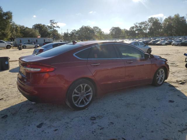 3FA6P0CD0KR128252 - 2019 FORD FUSION SEL RED photo 3