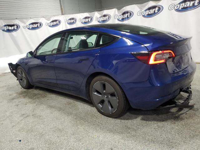 5YJ3E1EA5NF371833 - 2022 TESLA MODEL 3 BLUE photo 2