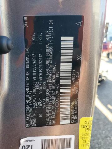 5TDYZ3DC7JS941426 - 2018 TOYOTA SIENNA XLE GRAY photo 14