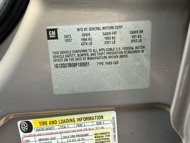 1G1ZG57B08F180931 - 2008 CHEVROLET MALIBU LS GOLD photo 10
